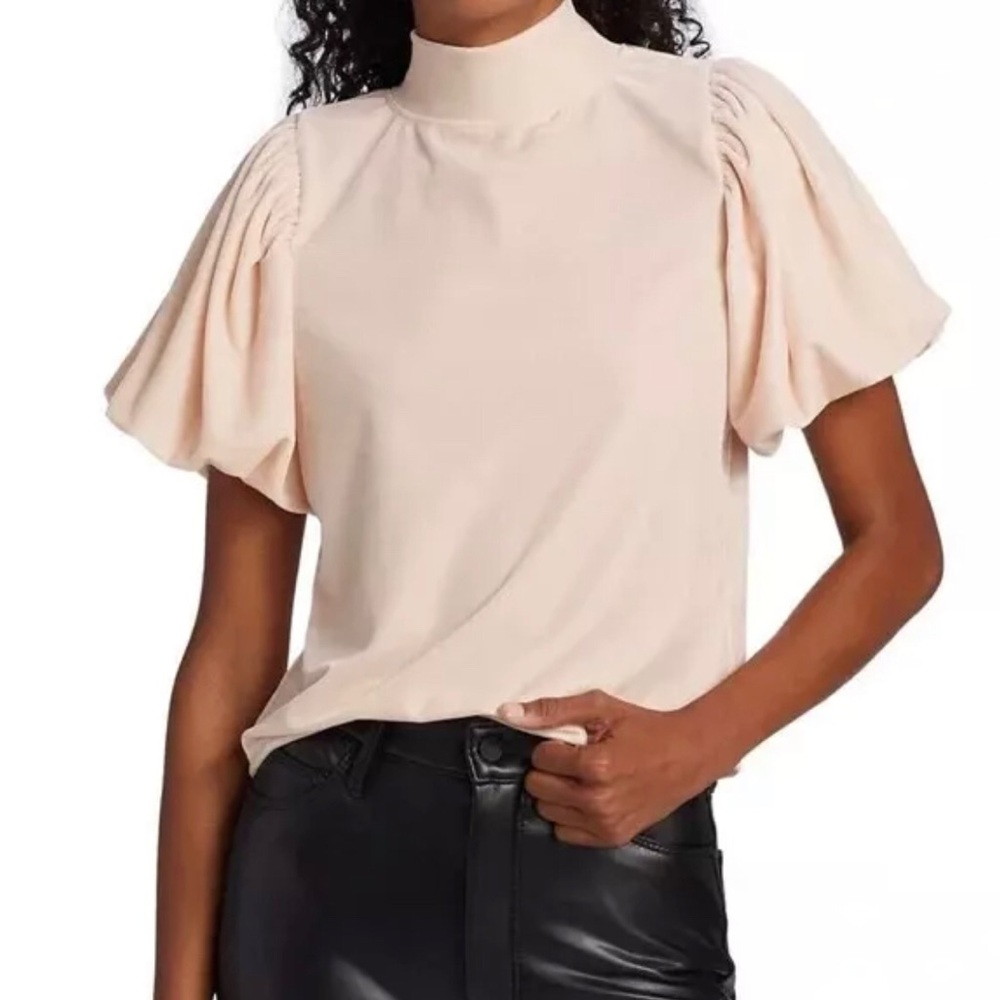 Free People Claudia Velvet Puff Sleeve Top Size Medium